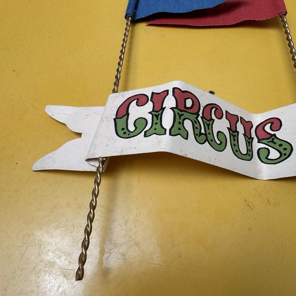 Silvestri Vintage Circus Banner Metal Ornament Carnival Christmas Decor 80s